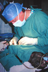 Surgeons in sterile field
